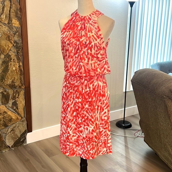 St. John,Silk Poppy,Pocketed,Side-Drawstring Dress,Yacht Wear,Luxury,EUC, Size 8 - Picture 8 of 16